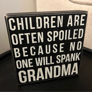 Black White Rustic Grandma Box Sign Gift Decor